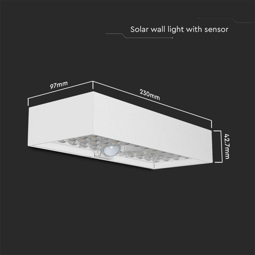 LED Solar wall light with sensor LED/6W/3,7V IP65 4000K white
