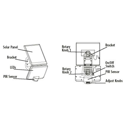 LED Solar wall light with sensor LED/8W/3,7V 2000 mAh IP54