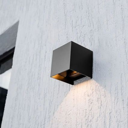 Solar LED wall light with sensor LED/9W/3.7V 3000/4000/5000K IP65 2600 mAh black