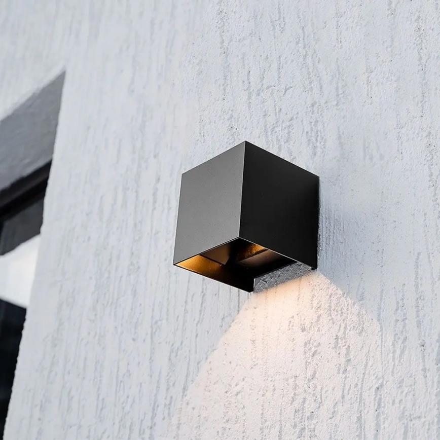 Solar LED wall light with sensor LED/9W/3.7V 3000/4000/5000K IP65 2600 mAh black