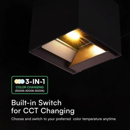 Solar LED wall light with sensor LED/9W/3.7V 3000/4000/5000K IP65 2600 mAh black