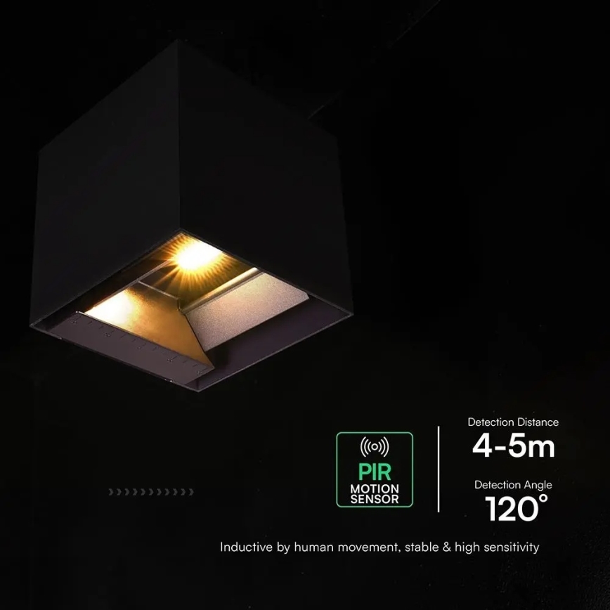 Solar LED wall light with sensor LED/9W/3.7V 3000/4000/5000K IP65 2600 mAh black