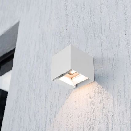LED Solar Wall Light with Sensor, 9W LED, 3.7V, 3000/4000/5000K, IP65, 2600 mAh, White