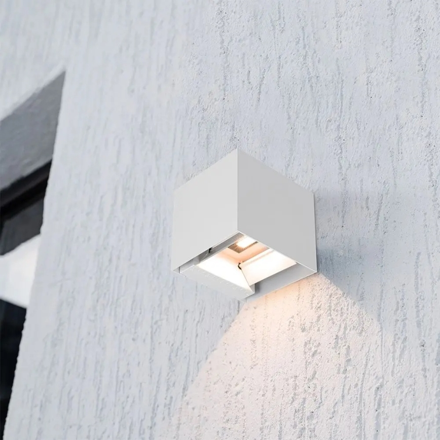 LED Solar Wall Light with Sensor, 9W LED, 3.7V, 3000/4000/5000K, IP65, 2600 mAh, White