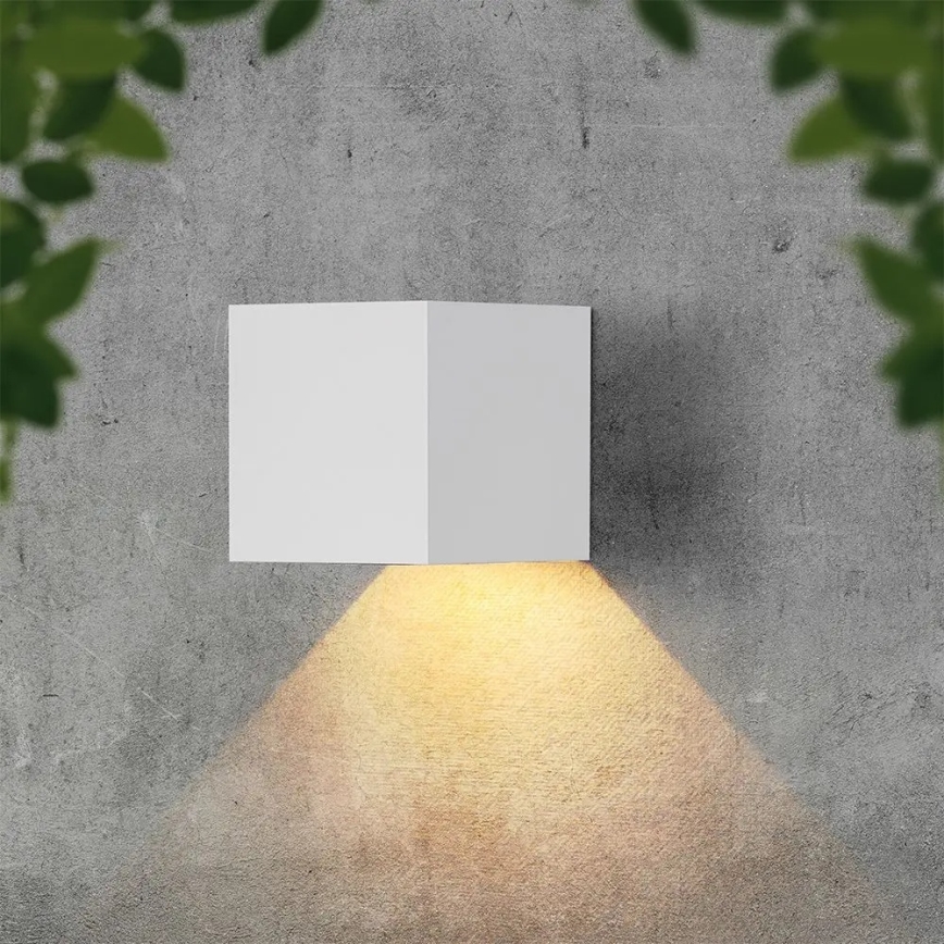 LED Solar Wall Light with Sensor, 9W LED, 3.7V, 3000/4000/5000K, IP65, 2600 mAh, White