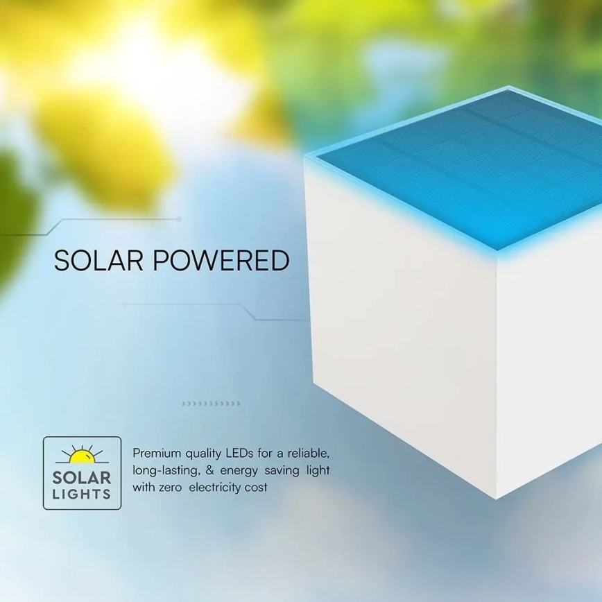 LED Solar Wall Light with Sensor, 9W LED, 3.7V, 3000/4000/5000K, IP65, 2600 mAh, White