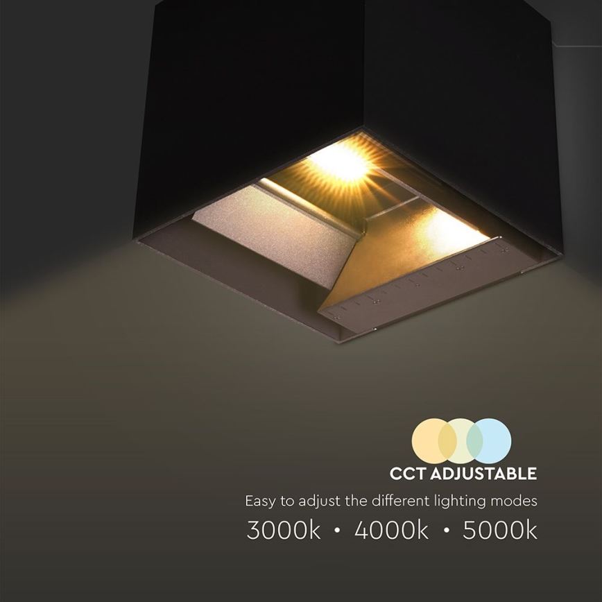 LED Solar wall light with sensor LED/9W/3,7V 3000/4000/5000K 2600 mAh IP65 black