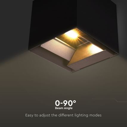 LED Solar wall light with sensor LED/9W/3,7V 3000/4000/5000K 2600 mAh IP65 black