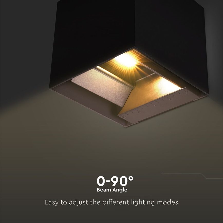 LED Solar wall light with sensor LED/9W/3,7V 3000/4000/5000K 2600 mAh IP65 black
