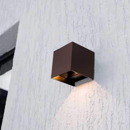 LED Solar wall light with sensor LED/9W/3,7V 3000/4000/5000K 2600 mAh IP65 brown