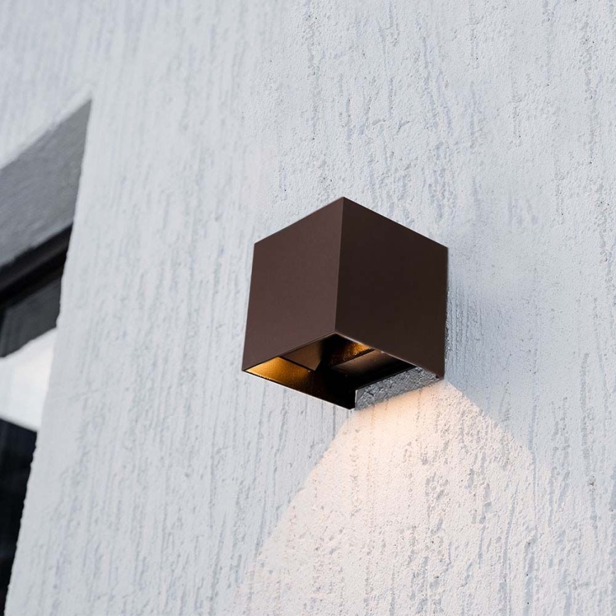 LED Solar wall light with sensor LED/9W/3,7V 3000/4000/5000K 2600 mAh IP65 brown