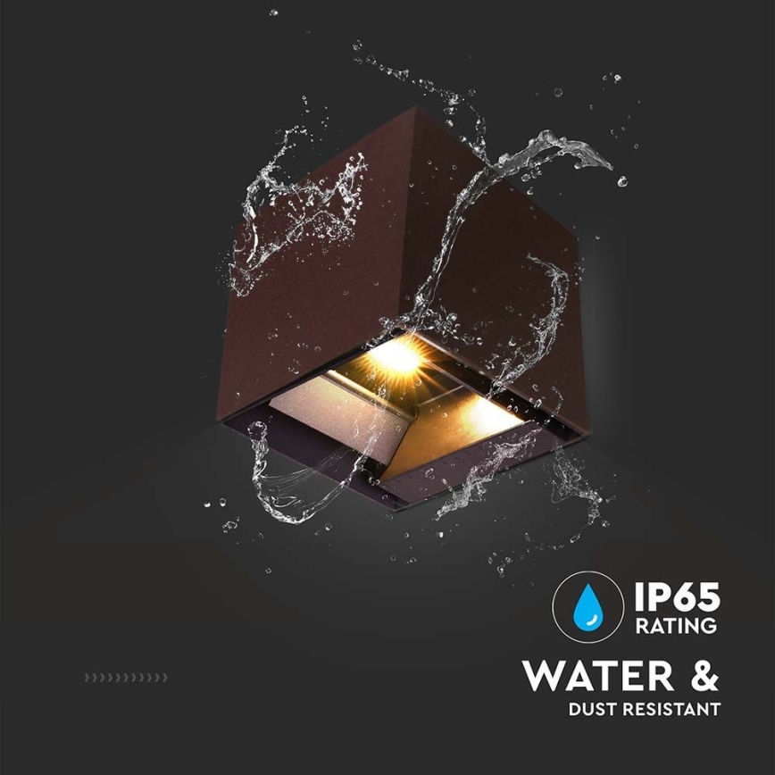 LED Solar wall light with sensor LED/9W/3,7V 3000/4000/5000K 2600 mAh IP65 brown