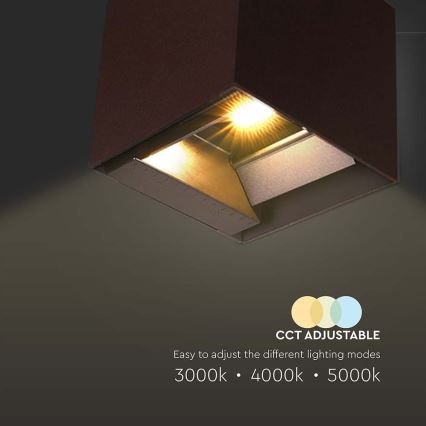 LED Solar wall light with sensor LED/9W/3,7V 3000/4000/5000K 2600 mAh IP65 brown