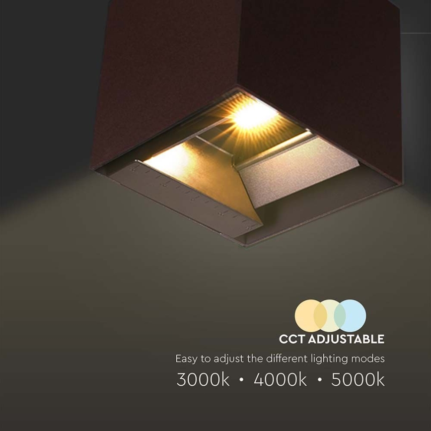 LED Solar wall light with sensor LED/9W/3,7V 3000/4000/5000K 2600 mAh IP65 brown
