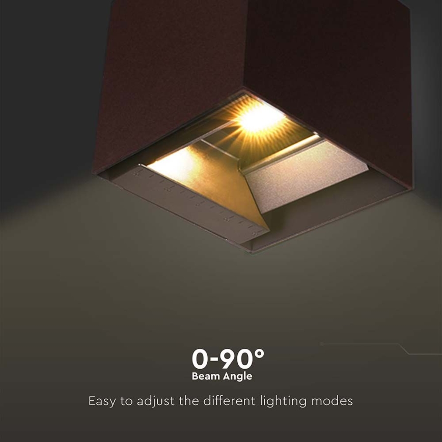 LED Solar wall light with sensor LED/9W/3,7V 3000/4000/5000K 2600 mAh IP65 brown