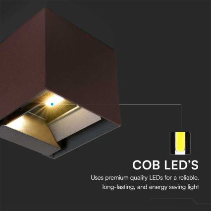 LED Solar wall light with sensor LED/9W/3,7V 3000/4000/5000K 2600 mAh IP65 brown