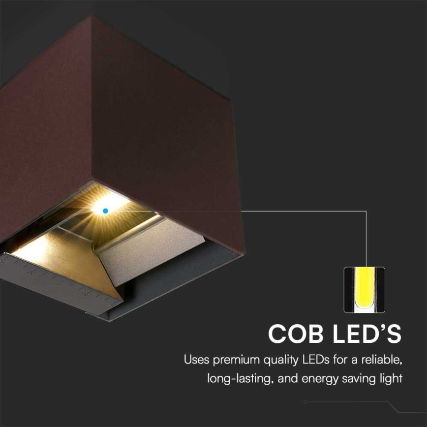 LED Solar wall light with sensor LED/9W/3,7V 3000/4000/5000K 2600 mAh IP65 brown