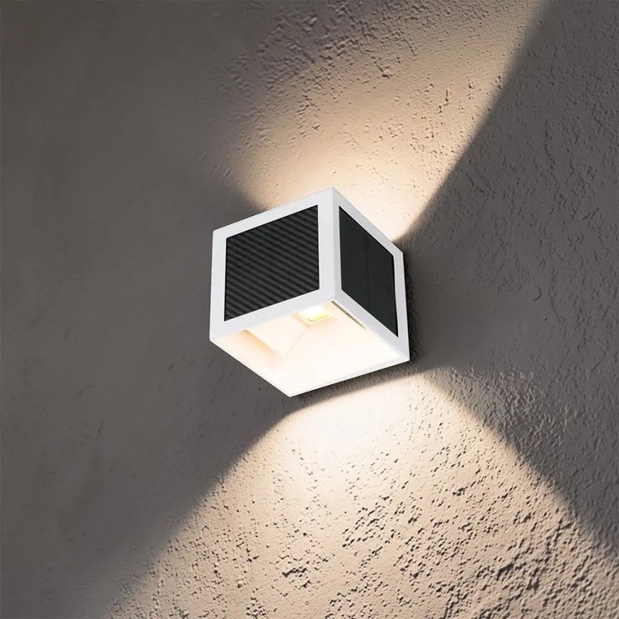 LED Solar Wall Light with Sensor LED/9W/3,7V 3000/4000/6000K IP65 2600 mAh White