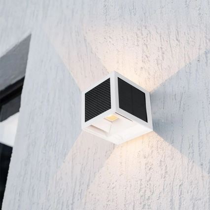 LED Solar Wall Light with Sensor LED/9W/3,7V 3000/4000/6000K IP65 2600 mAh White