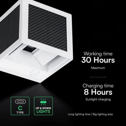 LED Solar Wall Light with Sensor LED/9W/3,7V 3000/4000/6000K IP65 2600 mAh White