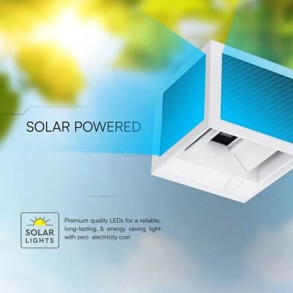 LED Solar Wall Light with Sensor LED/9W/3,7V 3000/4000/6000K IP65 2600 mAh White