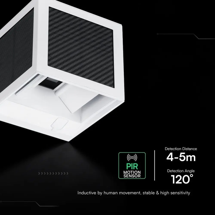 LED Solar Wall Light with Sensor LED/9W/3,7V 3000/4000/6000K IP65 2600 mAh White