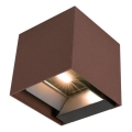 LED Solar wall light with sensor LED/9W/3,7V IP65 4000K brown