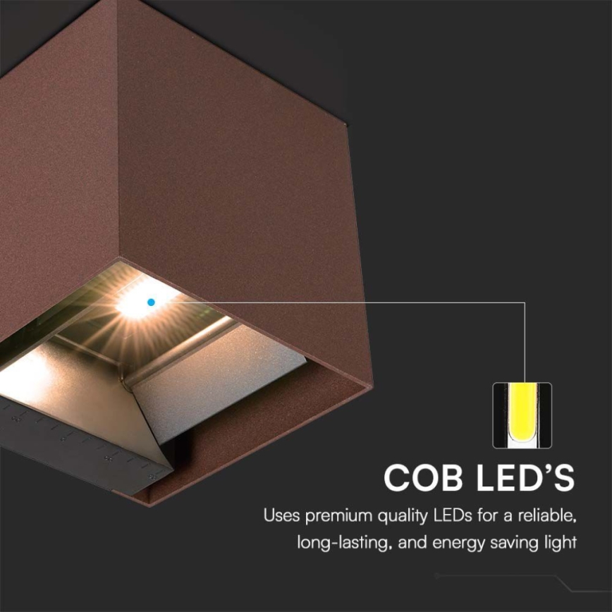 LED Solar wall light with sensor LED/9W/3,7V IP65 4000K brown