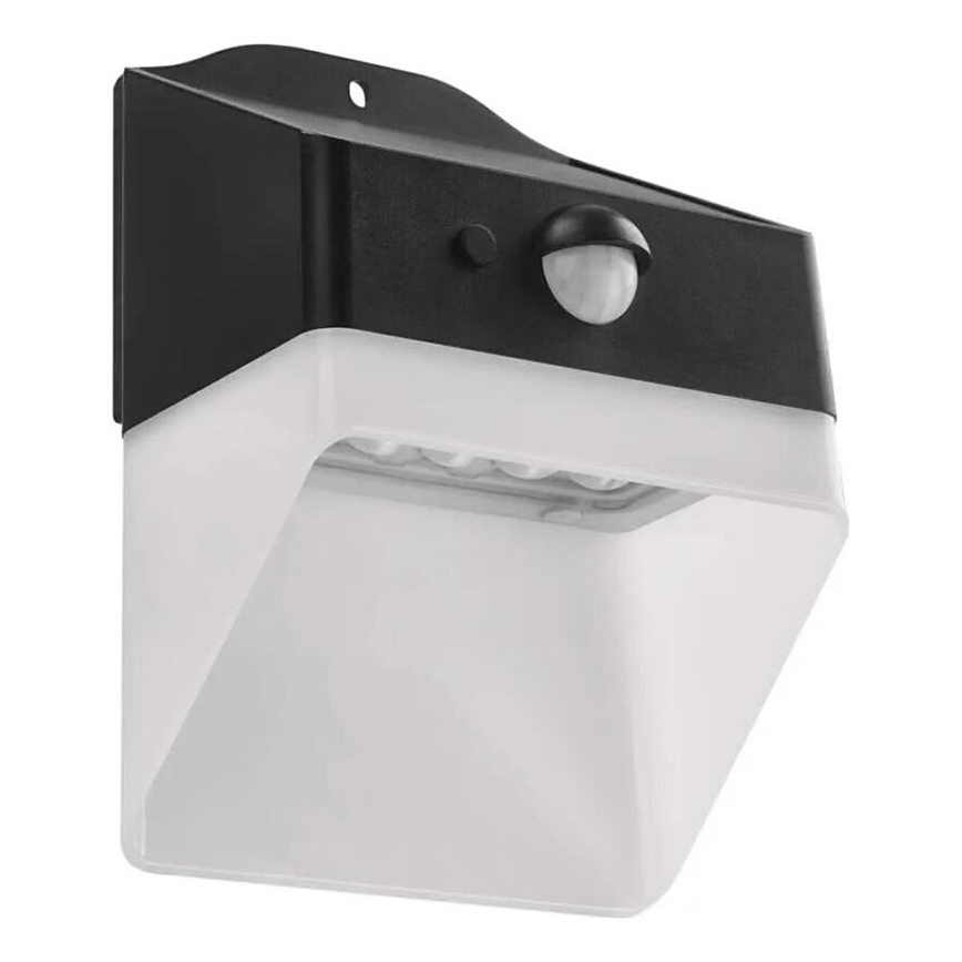LED Solar wall light with sensor LUMI LED/3,7W IP65 black