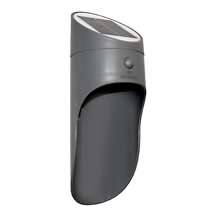LED Solar wall light with sensor PALESA LED/1W/3,7V IP65 1800 mAh grey