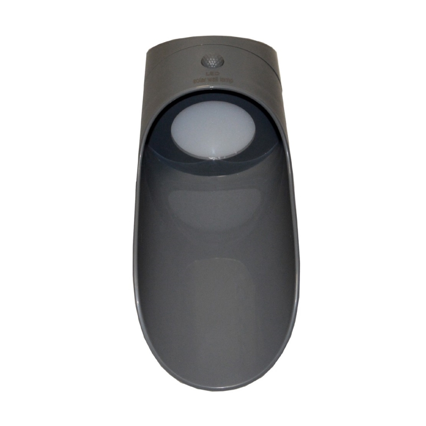 LED Solar wall light with sensor PALESA LED/1W/3,7V IP65 1800 mAh grey