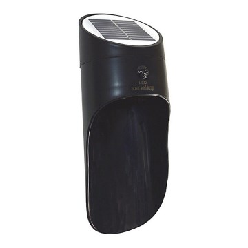 LED Solar wall light with sensor PALESA LED/1W/3,7V IP65 black