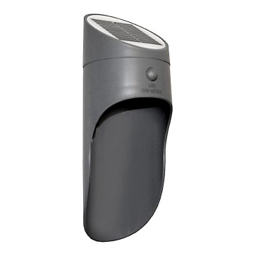 LED Solar wall light with sensor PALESA LED/1W/3,7V IP65 grey