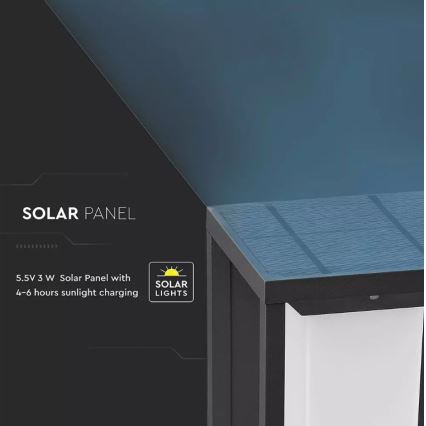 LED Solar wall light with sensor SAMSUNG CHIP LED/2W/3,7V IP65 2600 mAh