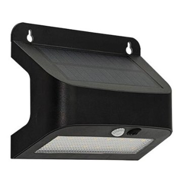 LED Solar Wall Light with Sensor SOLTO LED/6W/3,7V 4000K IP54 2400 mAh Black