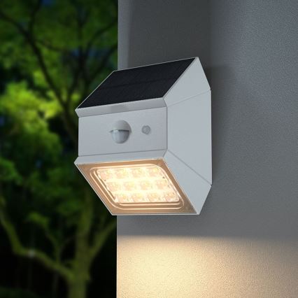 LED wall-mounted solar light with sensor LED/2,5W/3,7V 3000/4000/6000K IP65 1200 mAh white