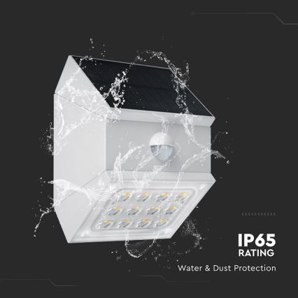 LED wall-mounted solar light with sensor LED/2,5W/3,7V 3000/4000/6000K IP65 1200 mAh white