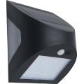 LED Solar Wall Light with Sensor — 3W LED, 3.7V, 3000/4000K, 1200 mAh, IP54, Black