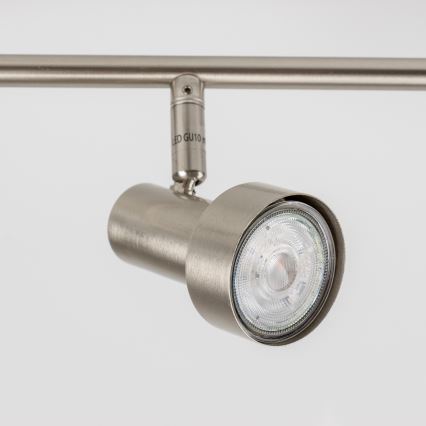 LED Spot Fixture, 6x GU10, 4.7W, 230V, Matte Chrome