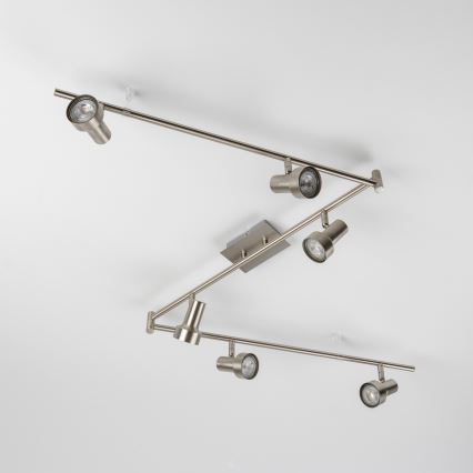 LED Spot Fixture, 6x GU10, 4.7W, 230V, Matte Chrome