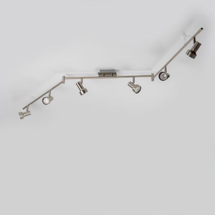 LED Spot Fixture, 6x GU10, 4.7W, 230V, Matte Chrome