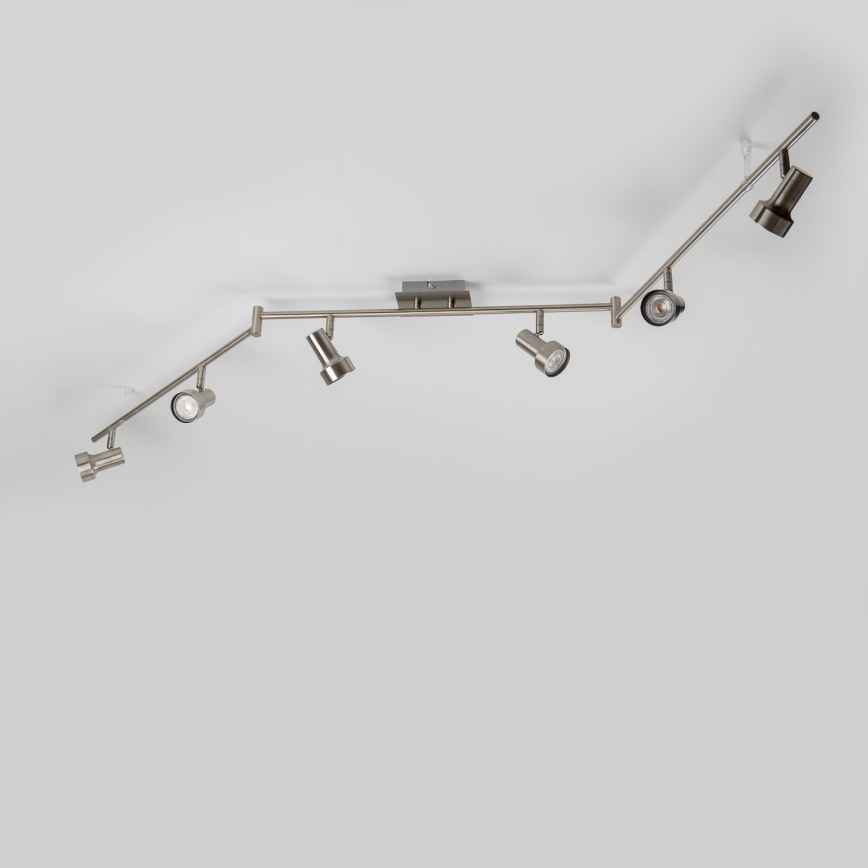 LED Spot Fixture, 6x GU10, 4.7W, 230V, Matte Chrome