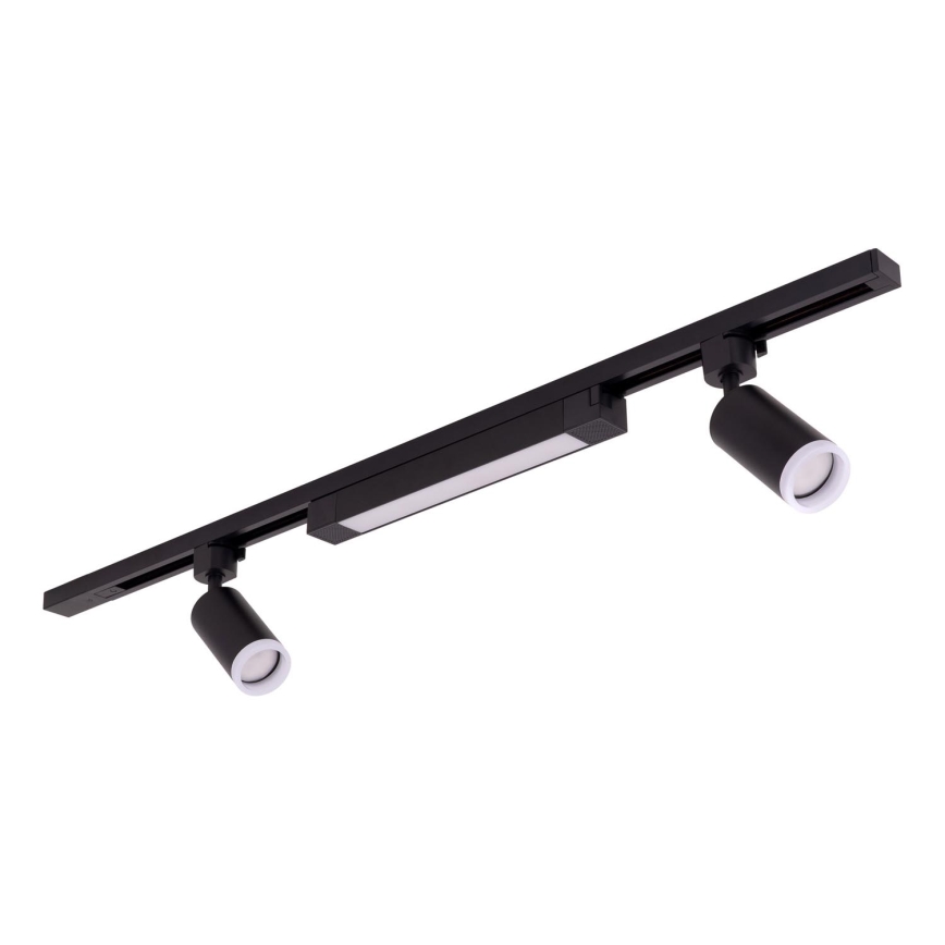 LED Spot Light in TRACER Track System 2xGU10/10W/230V + LED/20W 1 m Black
