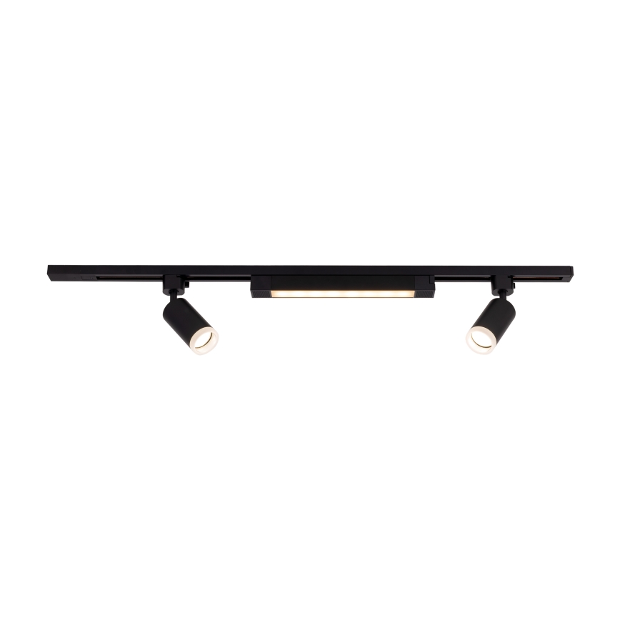 LED Spot Light in TRACER Track System 2xGU10/10W/230V + LED/20W 1 m Black