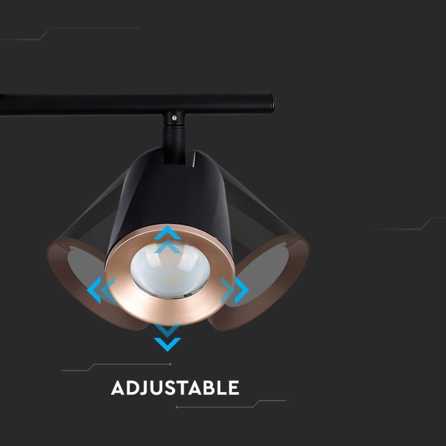 LED spotlight 2xLED/5W/230V 3000K black