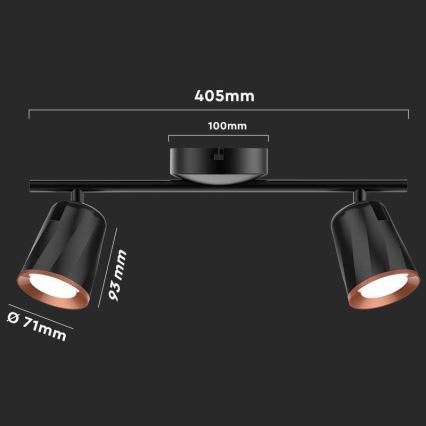 LED spotlight 2xLED/5W/230V 3000K black