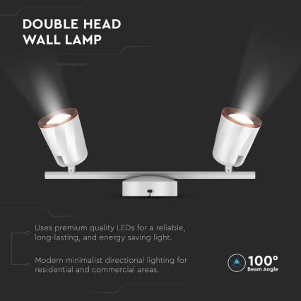 LED spotlight 2xLED/5W/230V 3000K white