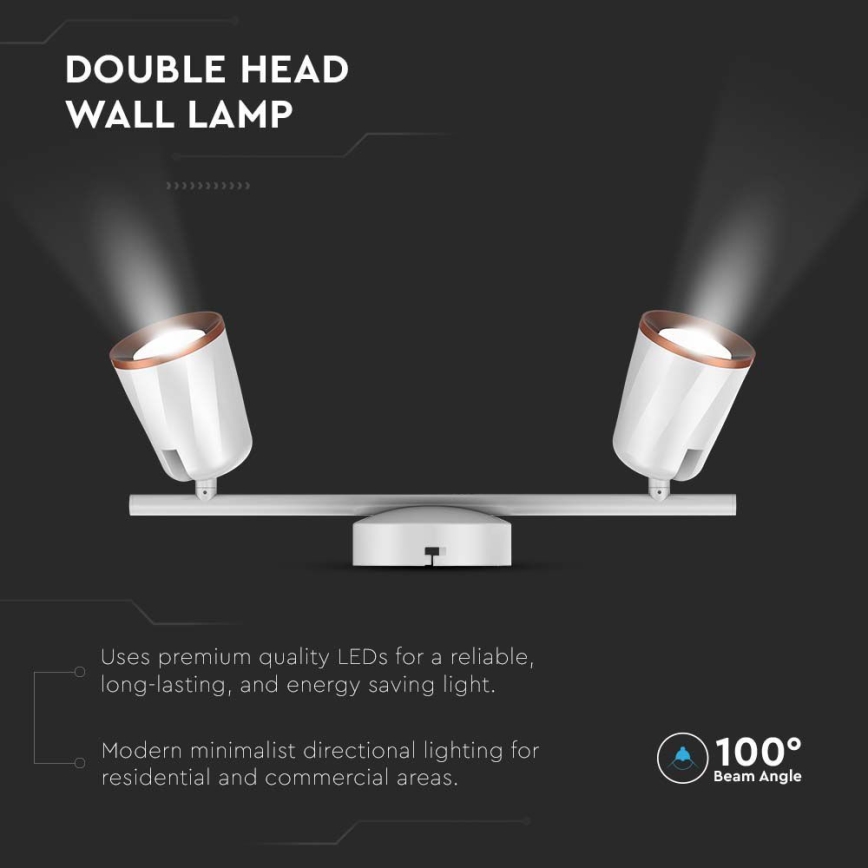 LED spotlight 2xLED/5W/230V 3000K white