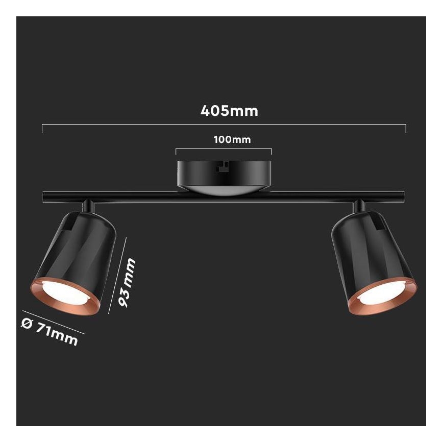 LED spotlight 2xLED/5W/230V 4000K black
