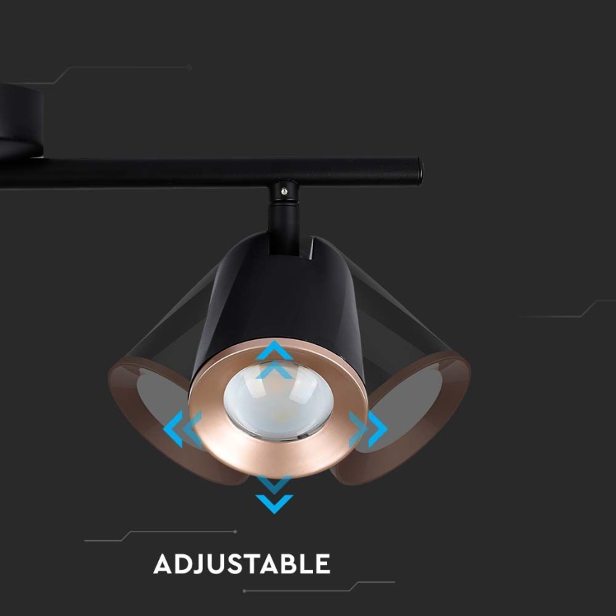 LED spotlight 3xLED/5W/230V 3000K black